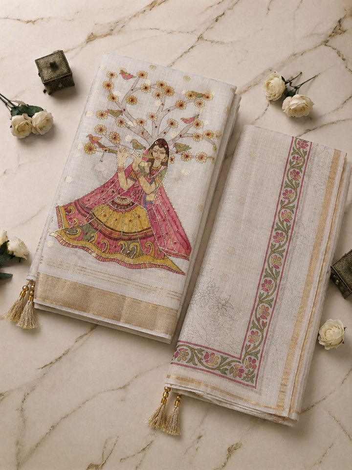 Elegant Beige Printed Kurta Set with Designer Dupatta for Women